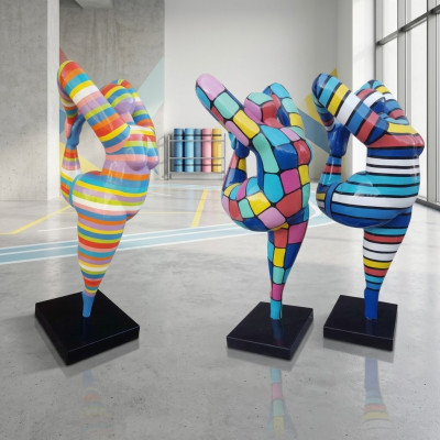 Abstrakte Designer Figur XXL Statuen Garten Wohnzimmer Kunst Skulptur Farbige