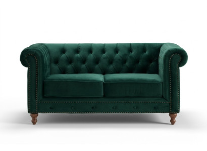 jvmoebel ® - Textil Sofa Couch - Grüne Polster Zweisitzer Couch Garnitur Zweier