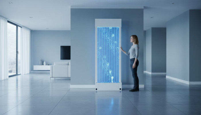 Trennwand Regal Schrank Wasserwand Säule Wände Waterwall LED