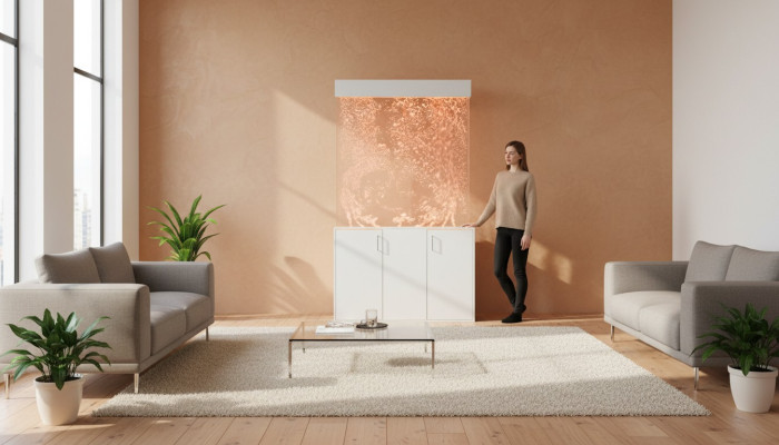 Wasser Wand Wall Säule mit Unterschrank Trennwand Ragal Vitrine