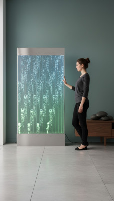 Wandpaneel mit Wasserblasen LED Dekorative Wasserwand Designer Wasser Wand