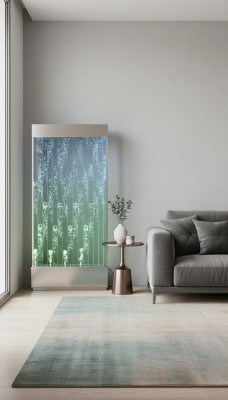 Wandpaneel mit Wasserblasen LED Dekorative Wasserwand Designer Wasser Wand
