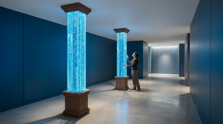 Designer 270cm Wassersäule xxl wasser säulen Bar Lokal Wasser Wand