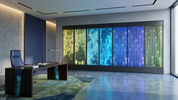 Wandpaneel Wasserblasen LED Wasserwand Dekorative Designer Wasser Wand