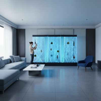 LED Regal Bar Wasser Wand Deko Säule Beleuchtete Wasserwände Bar Theke