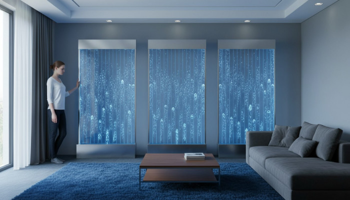 Wandpaneel Trennwand Wasser Wände Wand LED Wasserwand Design