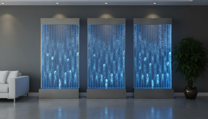 Wandpaneel Trennwand Wasser Wände Wand LED Wasserwand Design