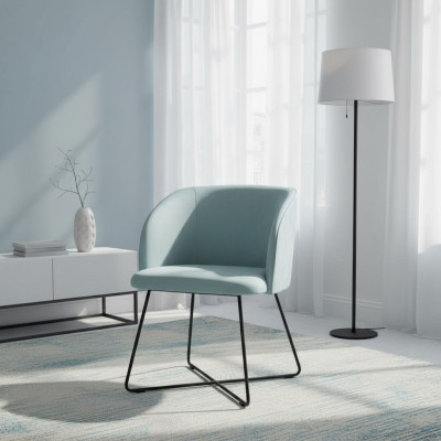 Design Stuhl Sitz Praxis Ess Zimmer Stühle Stoff Textil Warte Polster Kanzlei