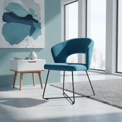 Design Stuhl Sitz Praxis Ess Zimmer Stühle Textil Stoff Polster Warte Kanzlei