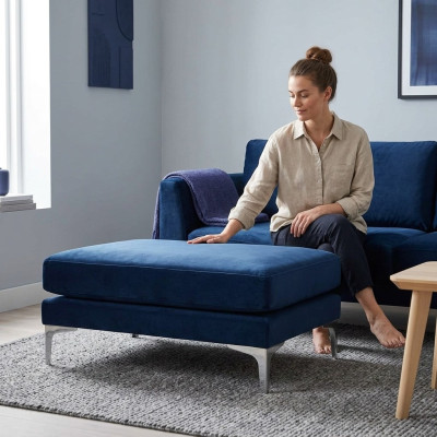 Sitzhocker Hocker Pouf Puff Sitzpouf Fußhocker Ottomane Samt Textil