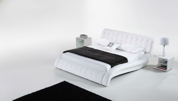 Bett Betten Polster Doppel Ehe Hotel Luxus Leder Moderne Deko Designer