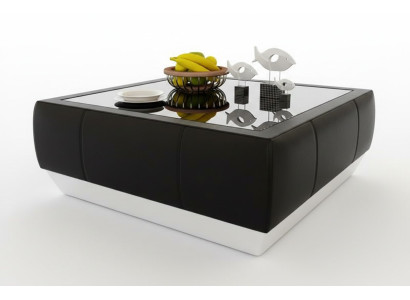 Gepolsterte Sofa Tische Schwarzer Couchtisch Glastisch Beistell Moderner