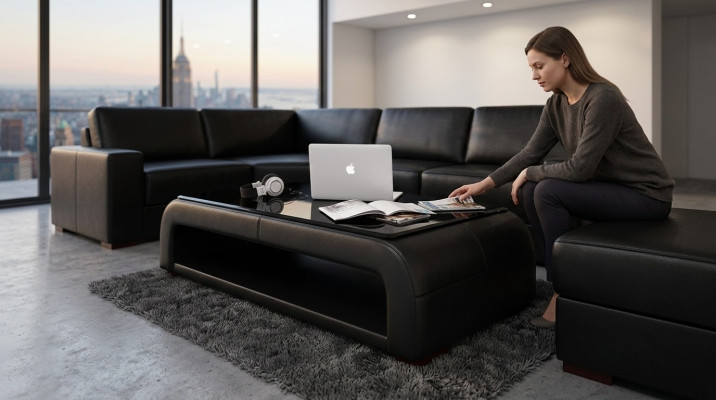 Ledertisch Couchtisch Glastisch Sofa Beistell Tisch Tische Couchtische
