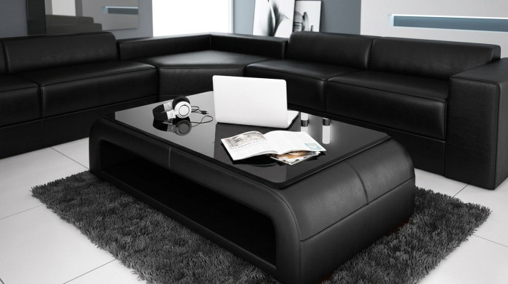 Ledertisch Couchtisch Glastisch Sofa Beistell Tisch Tische Couchtische