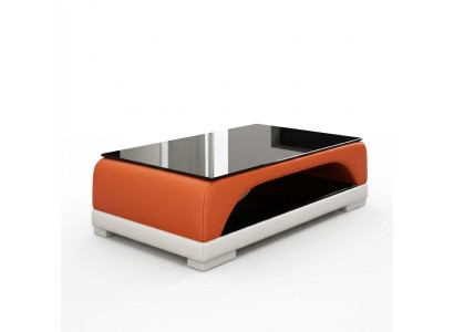 Ledertisch Couchtisch Glastisch Sofa Beistell Moderner Tisch Gepolsterte
