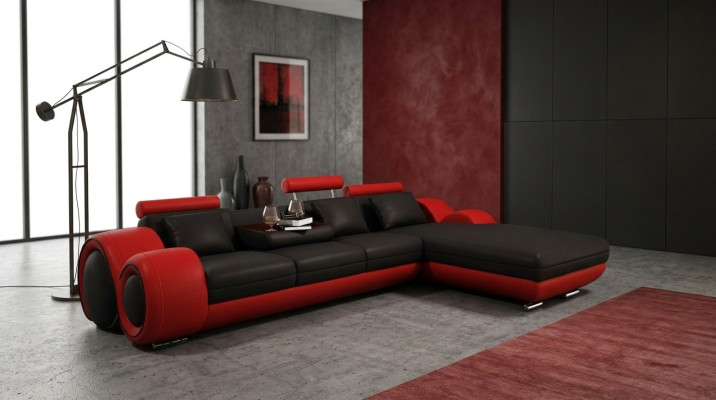 Ecksofa Sofa Couch Polster Wohnlandschaft Leder Eck Sofas Garnitur