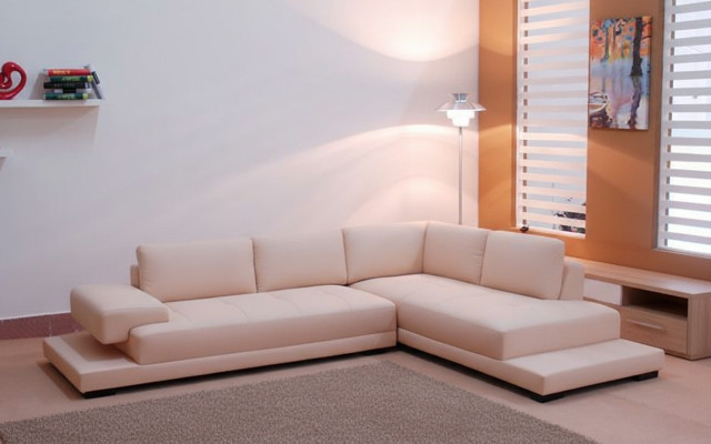 Ecksofa Leder Sofa Couch Polster Eck Sitz Wohnlandschaft Garnitur