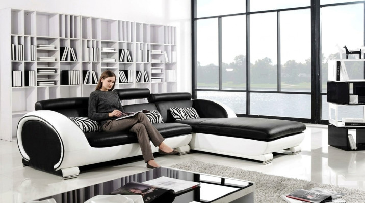 Ecksofa Sofagarnitur Leder Sofa Couch Ecke Polster Hocker Set Komplett