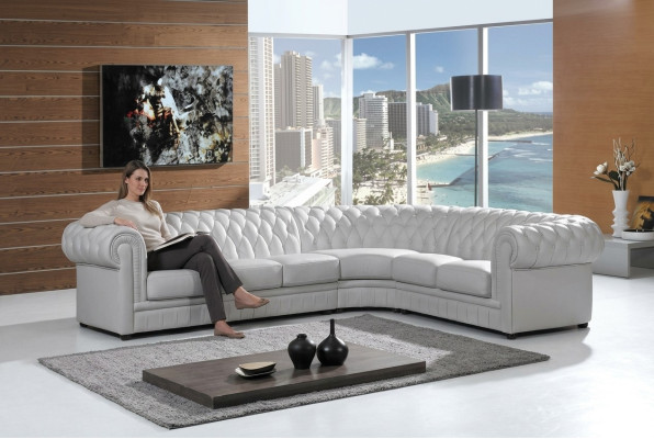Ledersofa Ecksofa Couch Chesterfield Polster Eckgarnitur Sofa Couchen