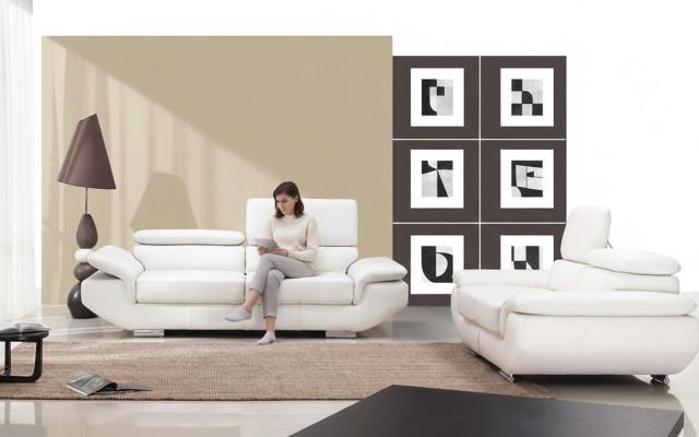 Luxus Möbel Sofagarnitur Couch Sofa Polster 3+2 Ledersofa Couch Set Garnitur