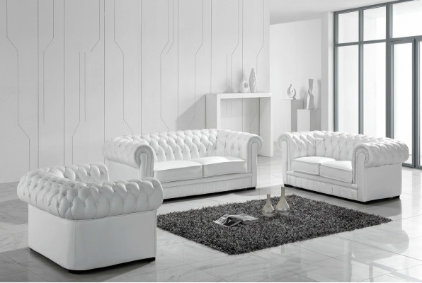 Chesterfield Couchen Sofas Polster Leder 32 Sitzer Sofagarnitur Garnituren Set