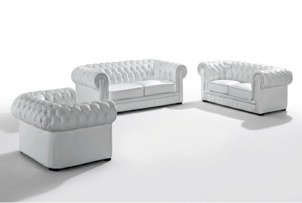 Chesterfield Couchen Sofas Polster Leder 32 Sitzer Sofagarnitur Garnituren Set