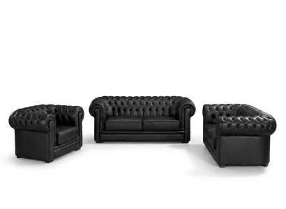 Sofagarnitur Chesterfield Möbel Sofa Sitzer Set Sofa Polster Couch Leder
