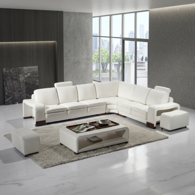 Komplette Sofa Couch Moderne Garnitur Ecksofa + Hocker + Couchtisch