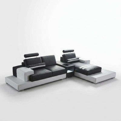 Wohnlandschaft Ecksofa Sofa Couch Polster Leder Eck Sofas Garnitur