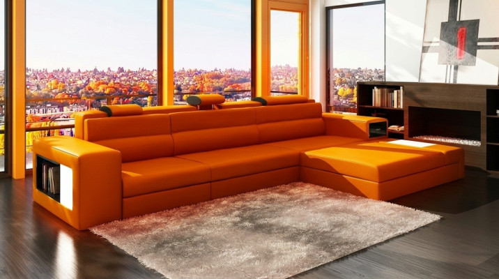 Designer Sofa Couch Garnitur Ecksofa mit Hocker Wohnlandschaft Polster