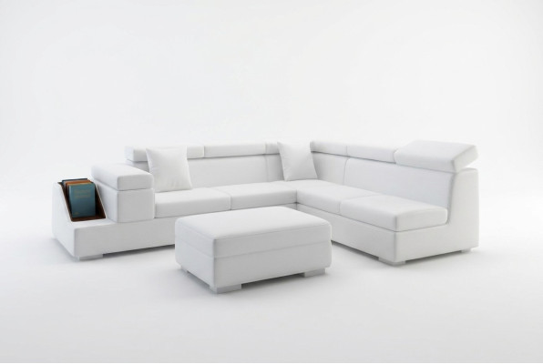 Ecksofa L Form Sofa Couch Polster Sofas Wohnlandschaft Ledersofa Hocker