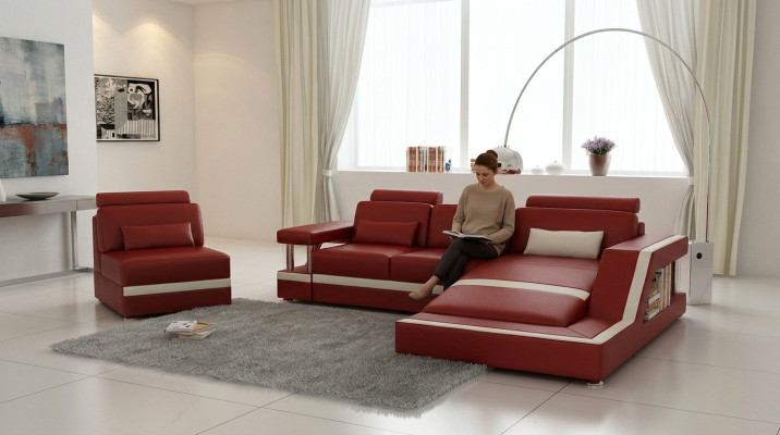 Ecksofa Sofagarnitur Couch Ecke Polster Hocker Set Komplett Sessel Sofa