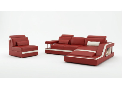 Ecksofa Sofagarnitur Couch Ecke Polster Hocker Set Komplett Sessel Sofa