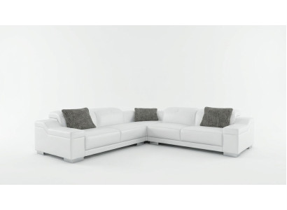 Ecksofa Sofa Couch Polster Wohnlandschaft Leder Eck Deko Sofas Garnitur