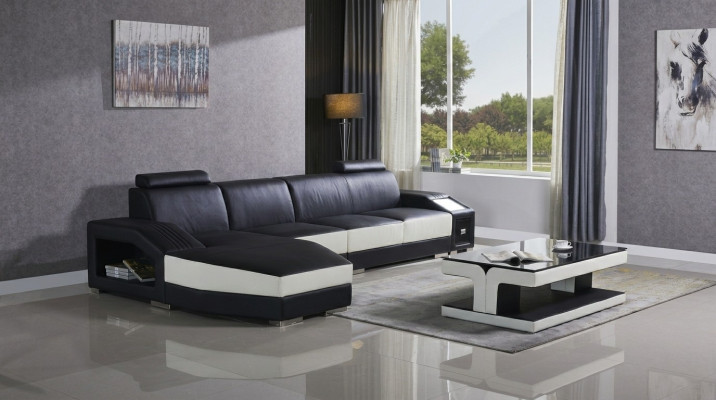 Leder Modern Couch Wohnlandschaft Ledersofa Sofagarnitur Möbel Sofa