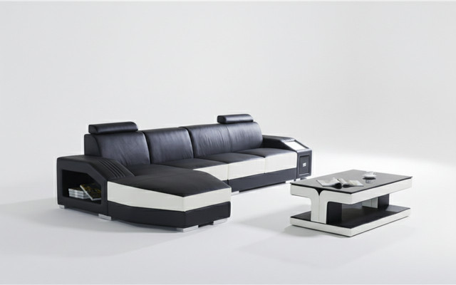 Leder Modern Couch Wohnlandschaft Ledersofa Sofagarnitur Möbel Sofa