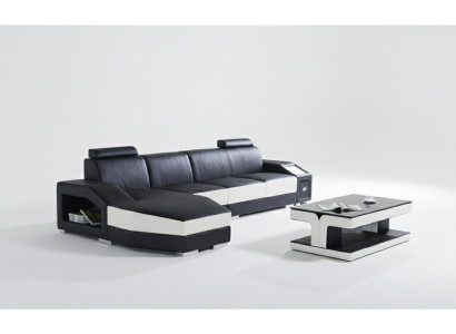 Leder Modern Couch Wohnlandschaft Ledersofa Sofagarnitur Möbel Sofa