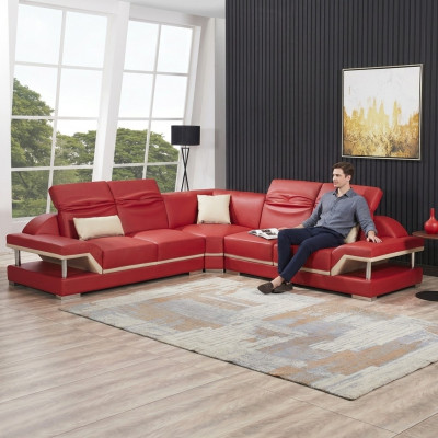 L Form Leder Wohnlandschaft Couch Polster Sitz Ecksofa Sofa Wohnzimmer