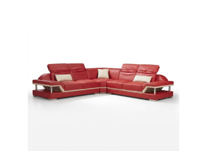 L Form Leder Wohnlandschaft Couch Polster Sitz Ecksofa Sofa Wohnzimmer