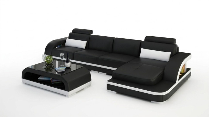 Ledersofa L-Form Couch Wohnlandschaft Ecksofa Dekor Garnitur Design Modern
