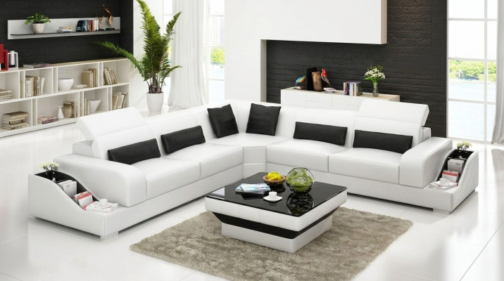 Ecksofa Leder Sofa Couch Polster Eck Wohnlandschaft Sitz Garnitur L Form