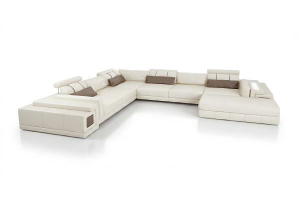 Ledersofa U-Form Couch Wohnlandschaft Ecksofa Garnitur Design Modern Sofa neu