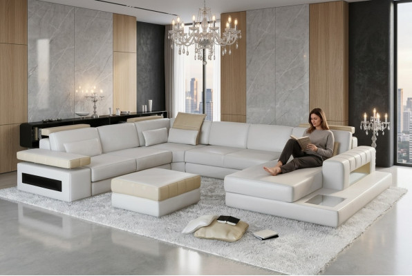 Ecksofa Polster Garnitur Sofas Couchen neu Sofa Couch Wohnlandschaft