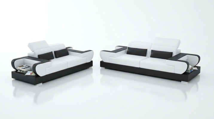 Luxuriöse Sofagarnitur Wohnzimmer Garnitur Leder Polster Couchen Sofa