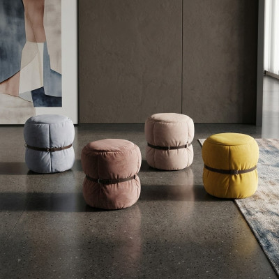 Design Hocker Sitzpouf Wohnzimmer Designer Runder Moderne Fußhocker