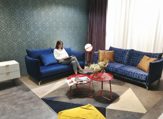 Design Polster Luxus Sitz Sofa Couch Textil Sofa 2 Sitzer Neu