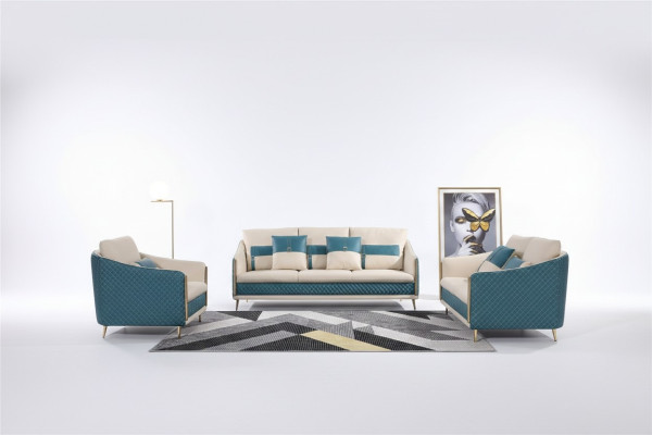 Sofagarnitur 3+1+1 Sitzer Set Sofa Polster Couch Leder Polster Garnitur