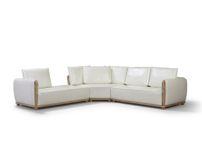 Designer Sofa Garnitur Couch Ecksofa mit Hocker Polster Wohnlandschaft