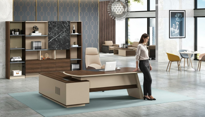 Chef Schreibtisch Eckschreibtische Büro Kanzlei Praxis Firmen Möbel Tische