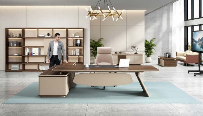 Design Eckschreibtisch Büro Einrichtung Chef Zimmer Möbel Tisch Büromöbel neu